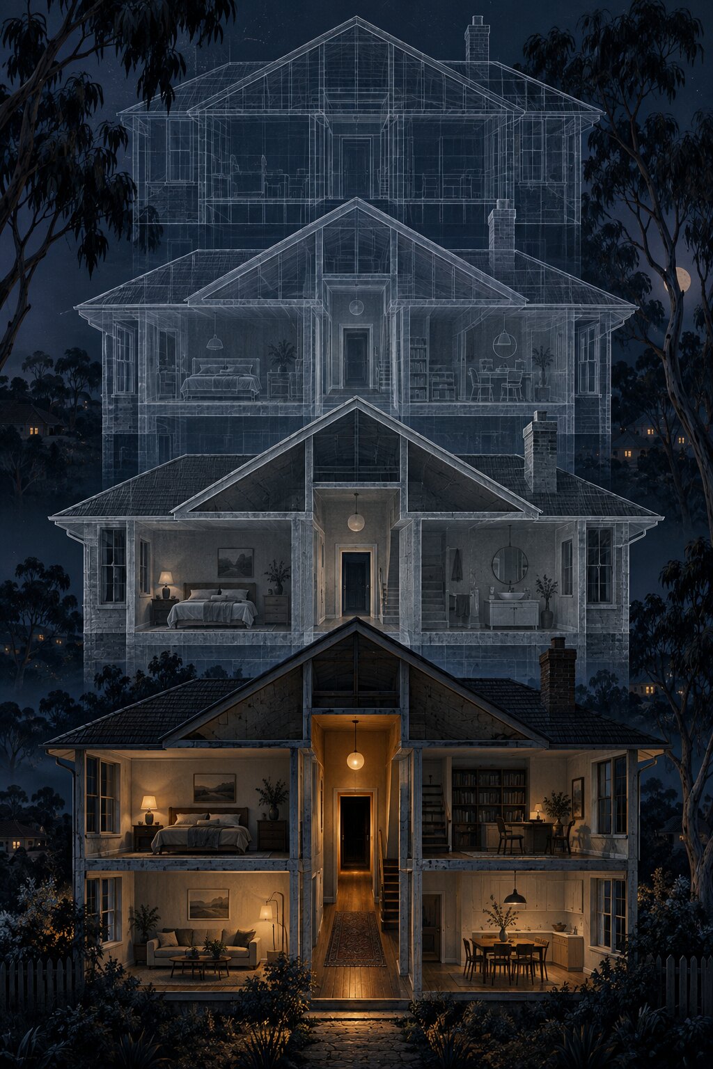Concept cover artwork for The Houses That Listen Book Four